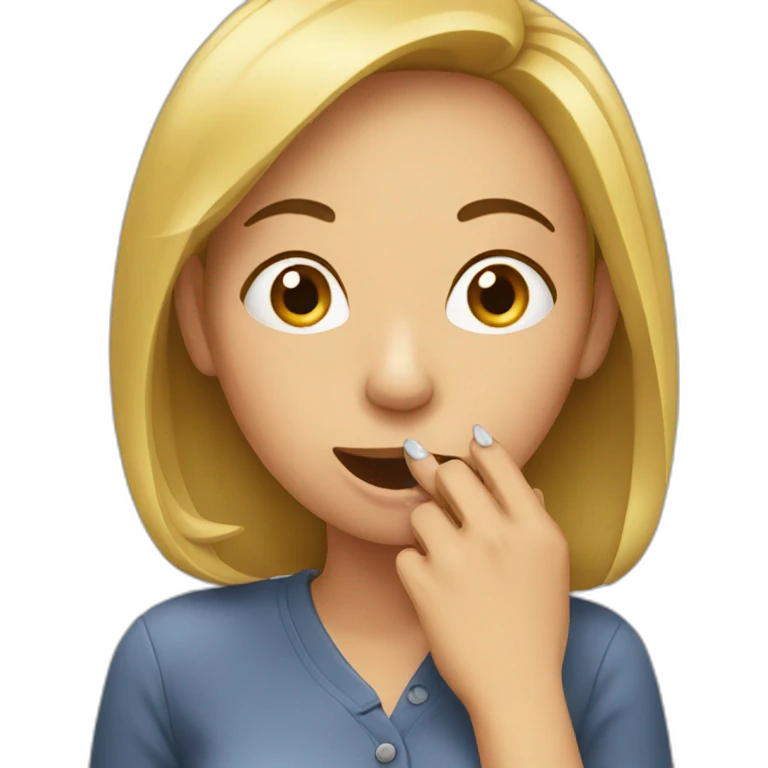 woman biting her nails emoji