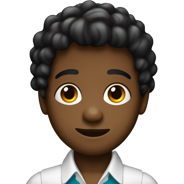 Un niño pelo negro, ojos marrones, traje marina. En la mano lleva un libro enrollado  emoji