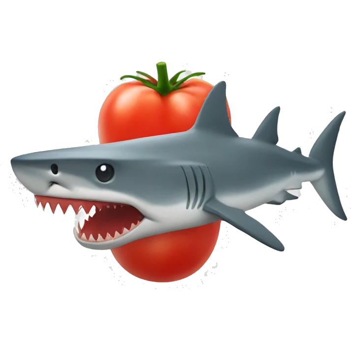 shark eat tomato emoji
