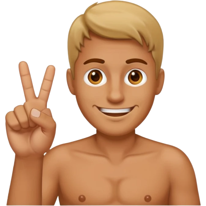 A man smiling and showing middle finger emoji