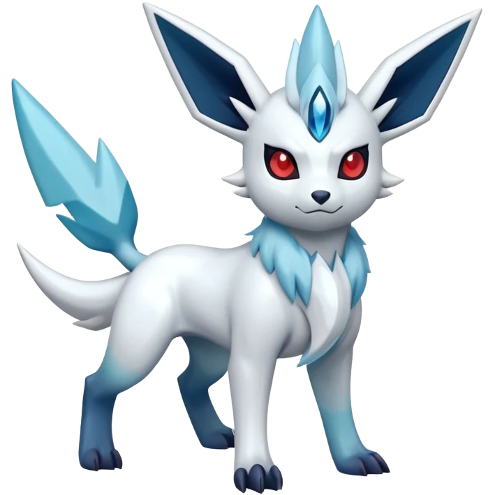 Shiny Dark Pastel Sparkly Absol-Glaceon-Zangoose-Hybrid (Full body) emoji