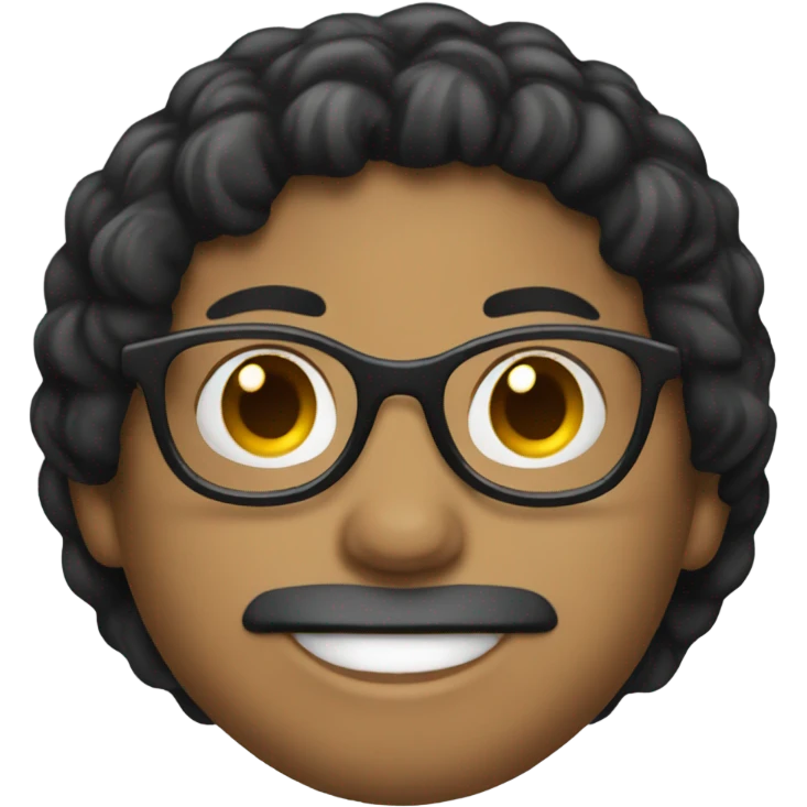 Black hair with glasses emoji