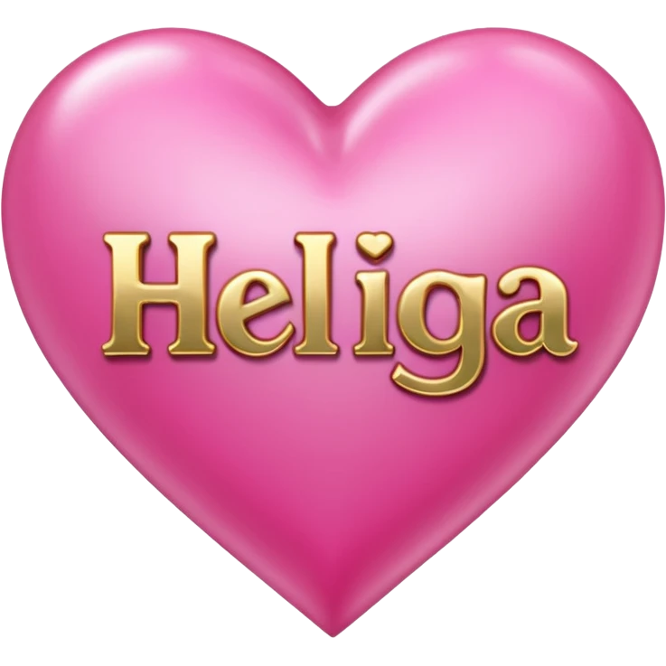 In pink heart,the gold inscription "Helga" in large letters emoji