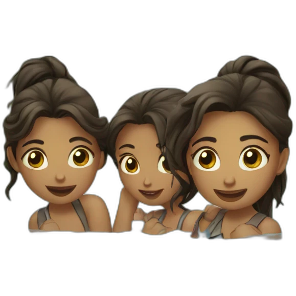 Des filles qui se baigne dans un lac emoji
