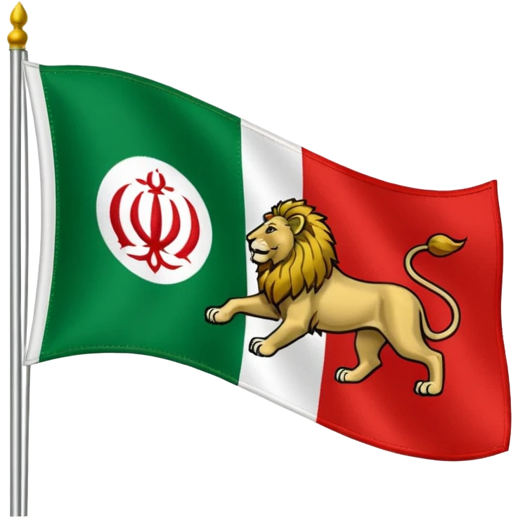  پرچم ایران سبز و سفیدو قرمز شیرو خورشید emoji