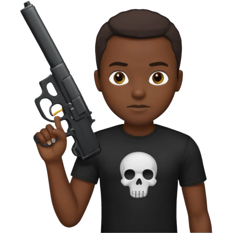 Black guy shooting himself emoji