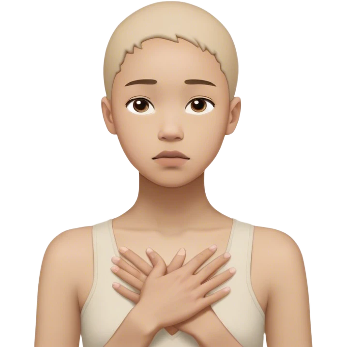 A person stands still, hand on their chest, hesitating between a floating “ “No.” Their face shows discomfort, but they don’t rush to choose. Nearby, someone looks disappointed but calm. The scene captures **pausing, tolerating discomfort, and making space for others' feelings.**  emoji