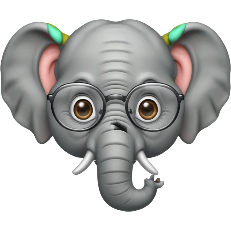 gözlüklü filler emoji