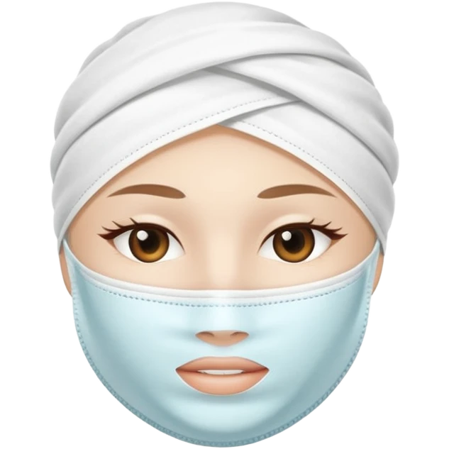 a cloth of white skincare beauty mask pack for face, except on the face, just only product emoji