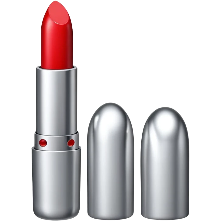 lipstick bullet, polished silver chrome, sexy beauty symbol emoji