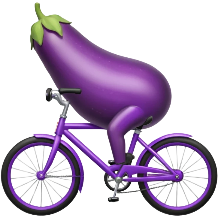 Eggplant on a bike emoji