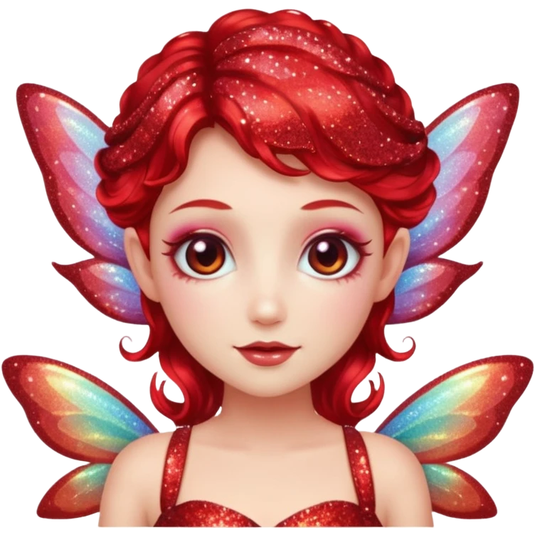 red glitter fairy emoji