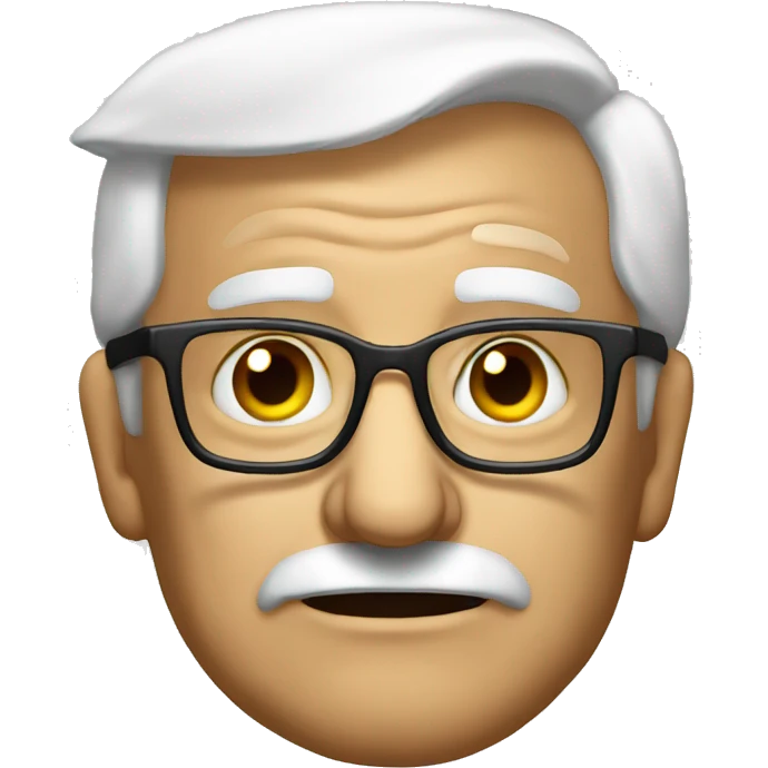 old man with glasses portrait wit trump emoji