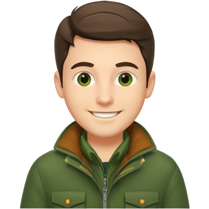 male hunter, smiling, minimal background emoji