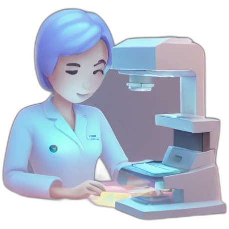 Biomedical-Engineer-studying-hologram-3d-model-of-breast emoji