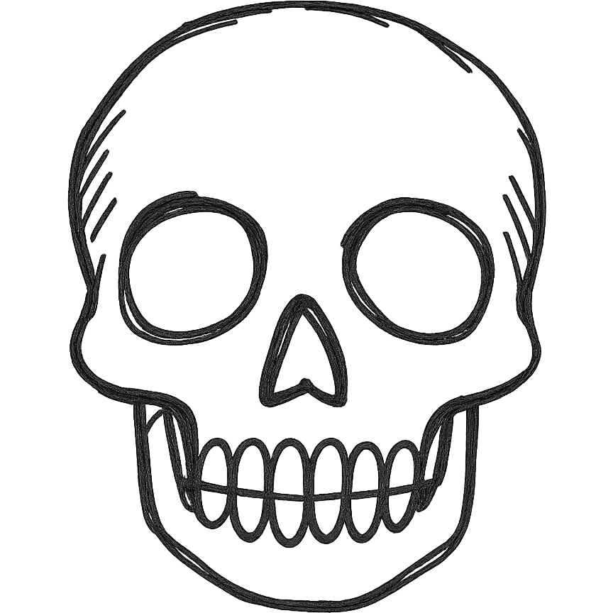 skull hand drawn icon style emoji