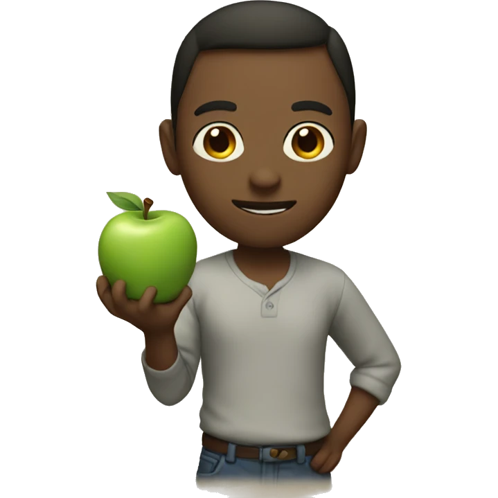 me holding a apple emoji