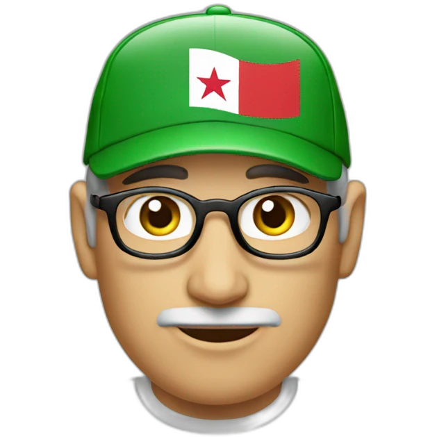 Steve Jobs with an algerian flag cap emoji