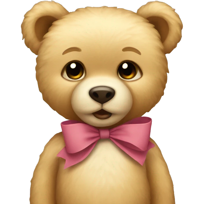 blonde teddy bear with bow  emoji