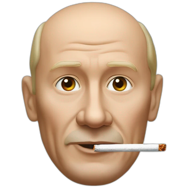 Vladimir Poutine tenant une cigarette emoji