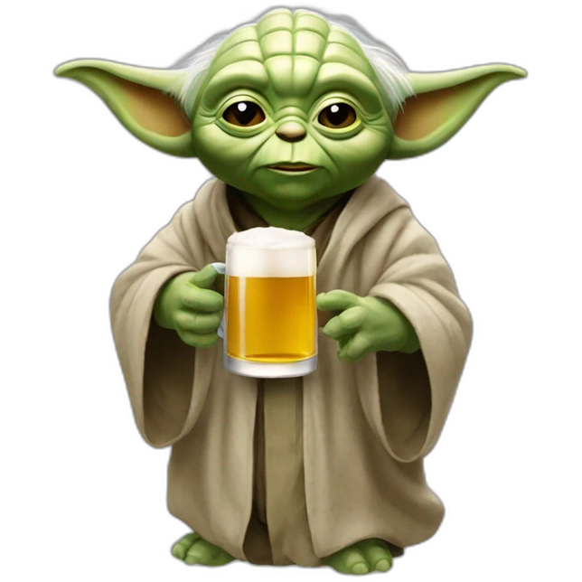 Yoda buvant une bière  emoji