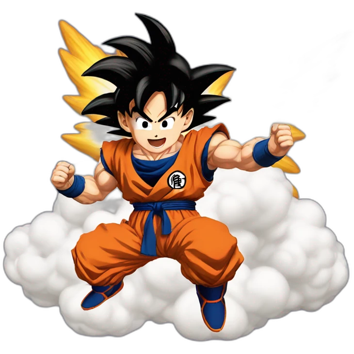 goku flying on his a magic cloud from dragon ball emoji