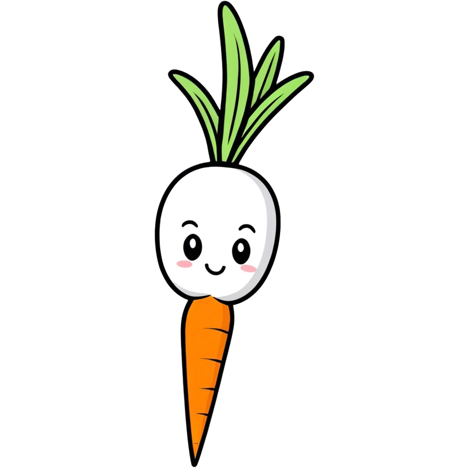 White carrot  emoji