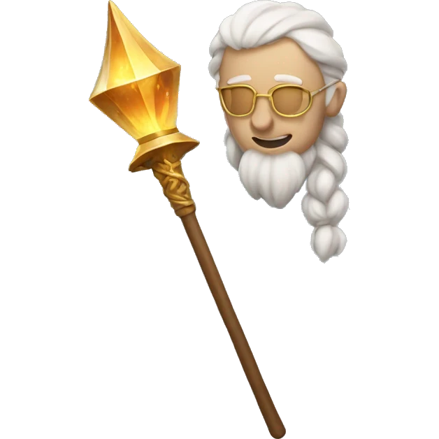 fantasythemed emoji with wand and staff emoji