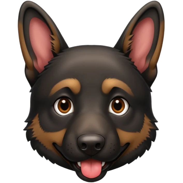 cartoon style dark German Shepherd dog with longer tongue hanging out  emoji
