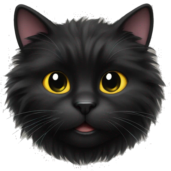 fluffy black cat emoji