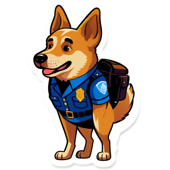 Police dog pooping  emoji