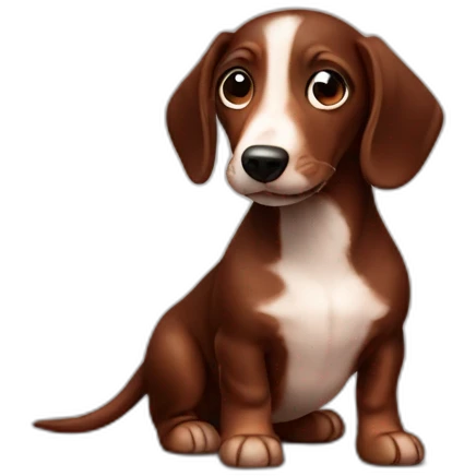 Chocolate sausage dog puppy emoji