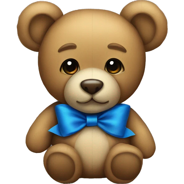 A teddy bear with a blue bow emoji