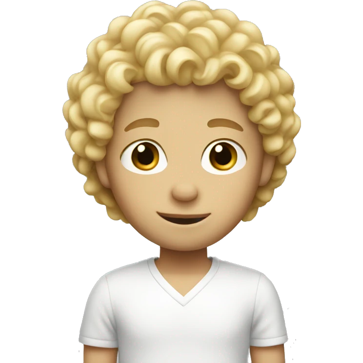 blond curly boy white emoji