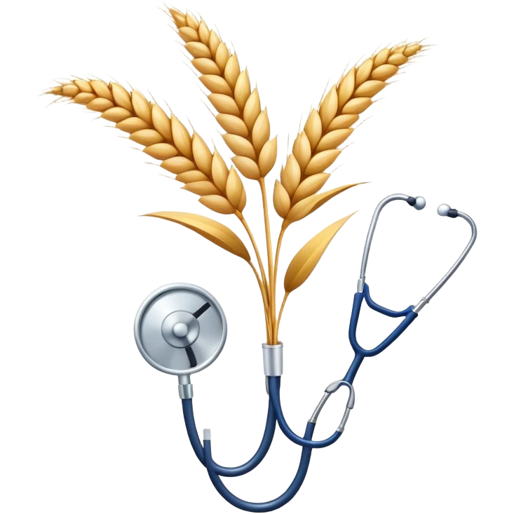 a single emoji combining a wheat stalk and a medical stethoscope emoji