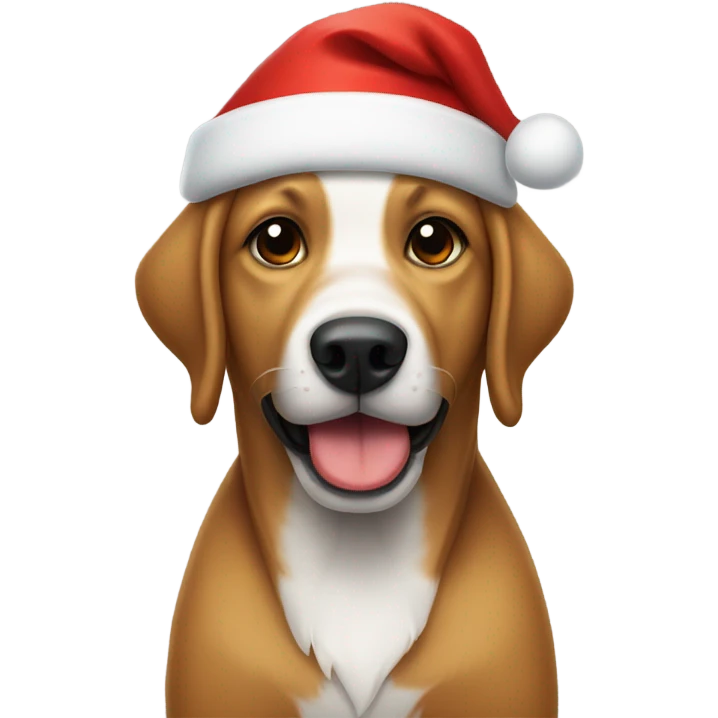 Dog wearing a Santa Claus hat emoji