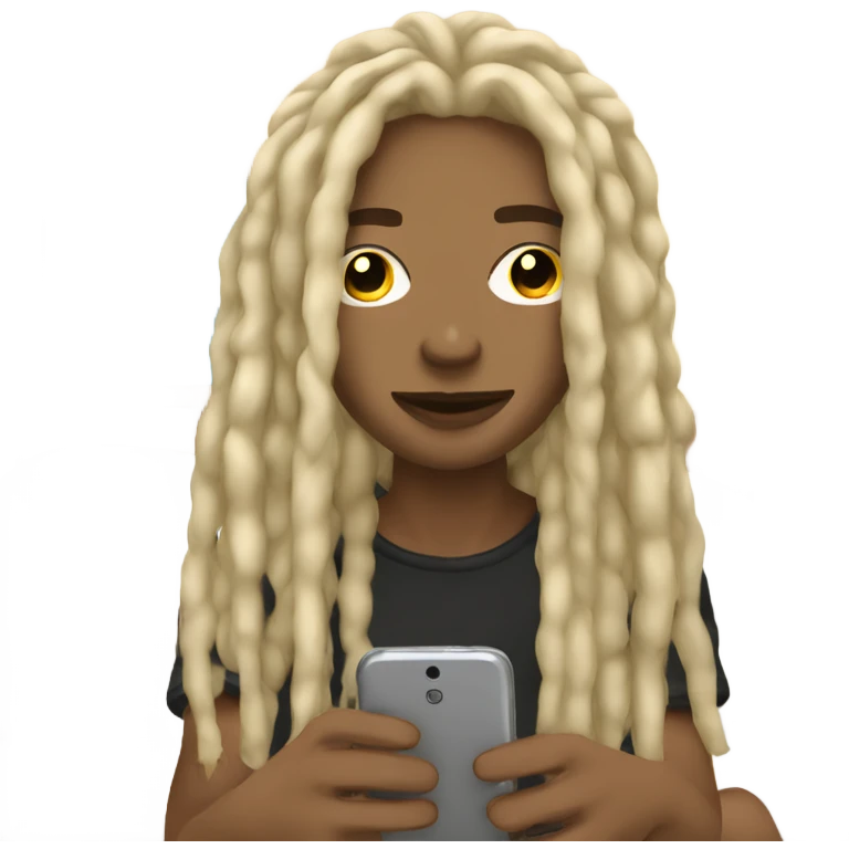 im in bed on my phone lightskin blond dreads emoji