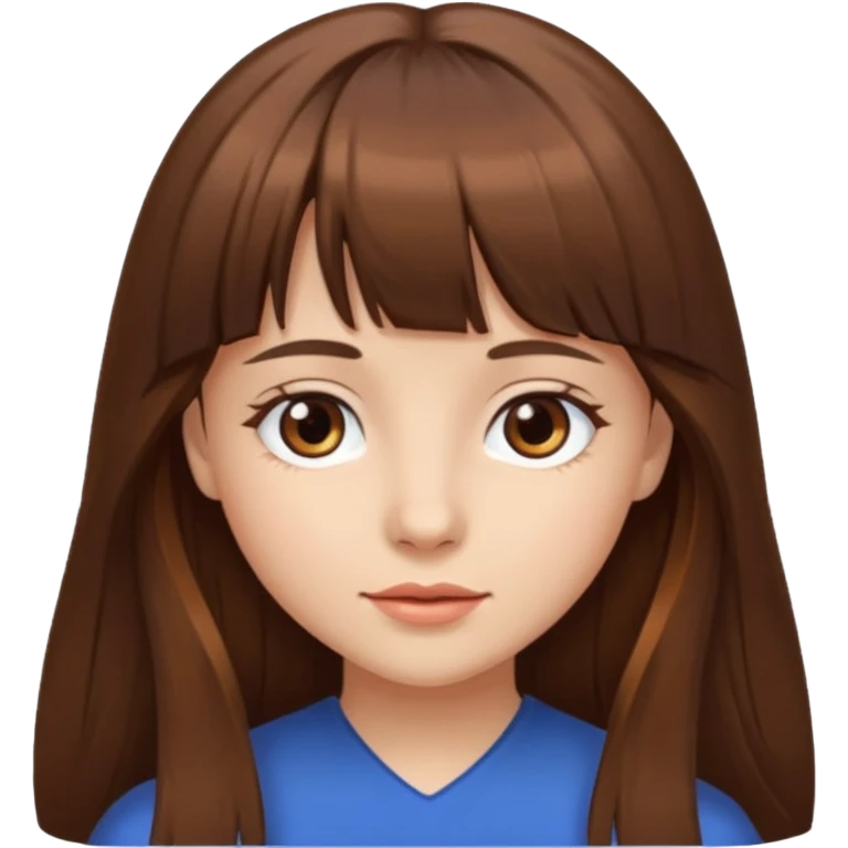 Girl with long hair and bangs emoji