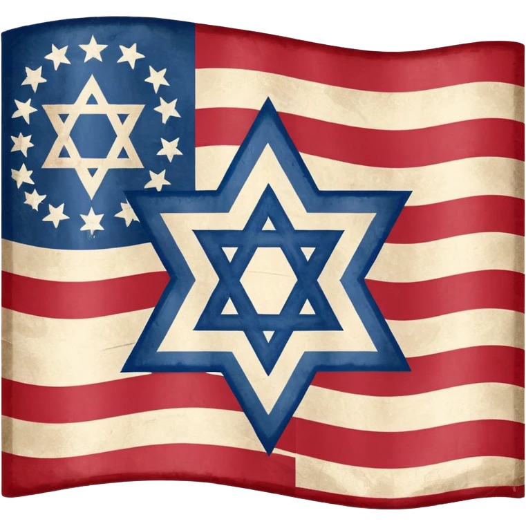 United States flag with a swastika symbol and star of david symbol on the flag emoji