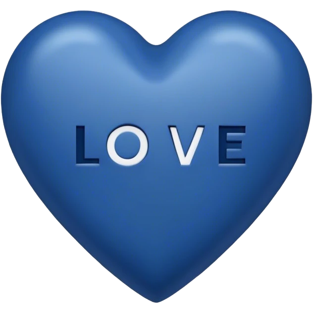 Dark Blue heart either the words Love You Ryan emoji