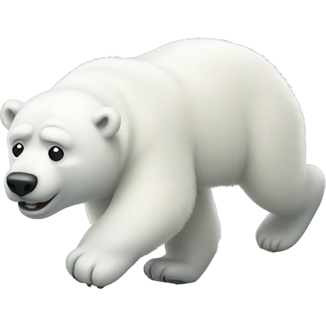 polar bear rolling around  emoji