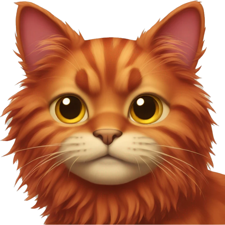A red fluffy cat  emoji