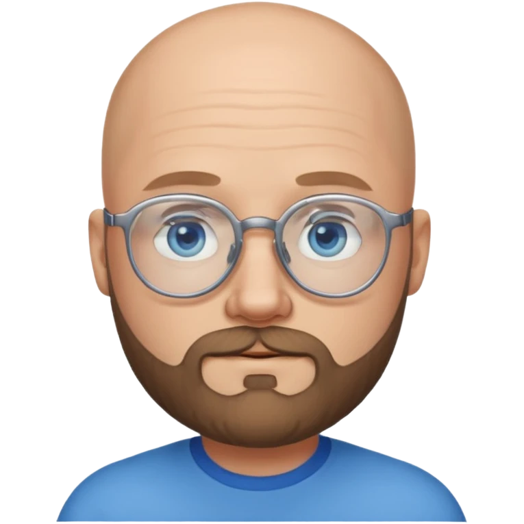 Bald white man with glasses and beard emoji