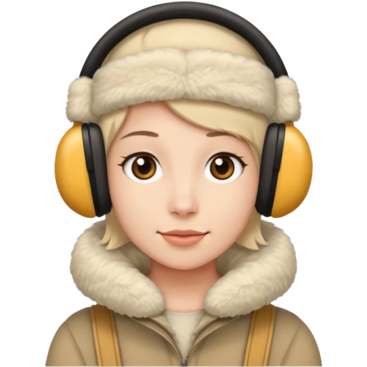 me wearing beige ear muffs emoji