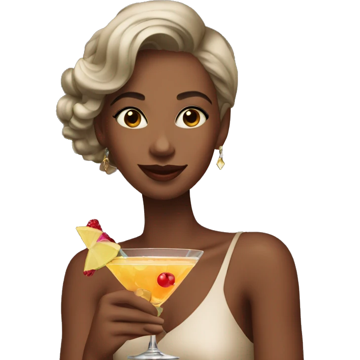 girl in 20s enjoying a cocktail emoji