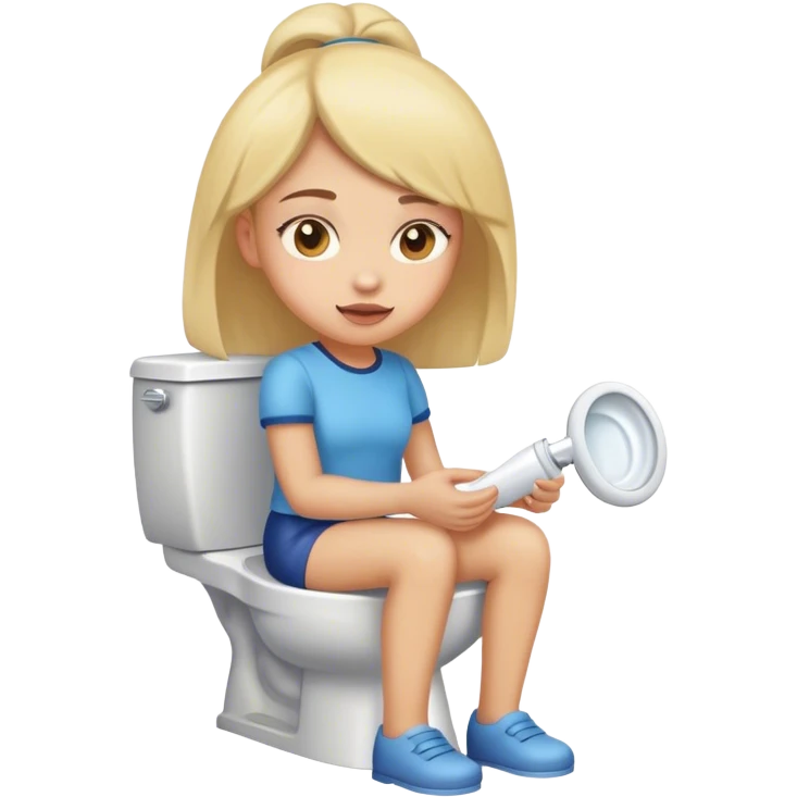 Girl on toilet emoji