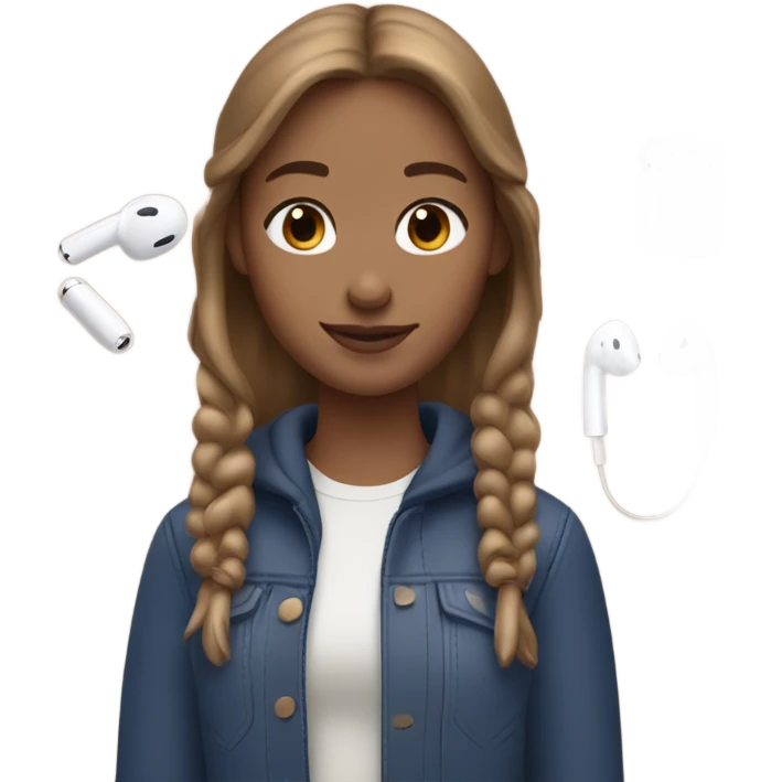  light brown hair girl with AirPods Max  emoji