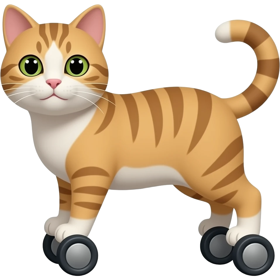 Wheeled cat emoji