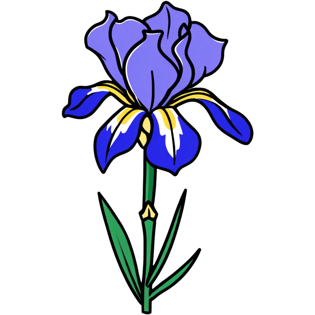 blue flag iris flower emoji