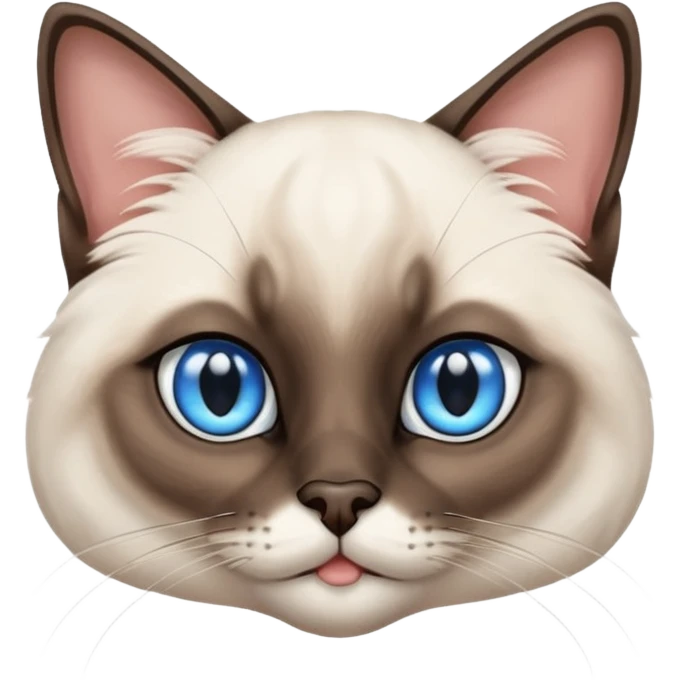 
Siamese cat face long hair fur emoji